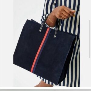 Clare V. Simple Tote - Navy and Red